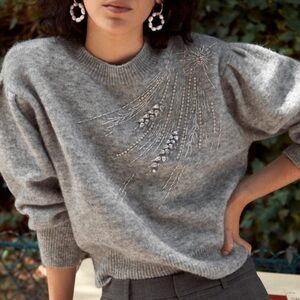 NWOT & Other Stories Alpaca Grey Embellished Sweater